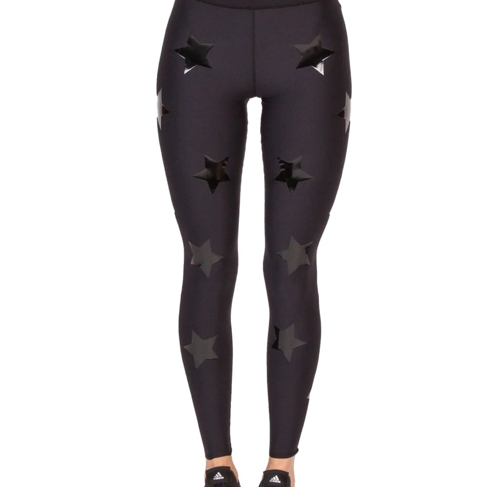 Ultracor Ultra Lux Ko Leggings Star Pattern Pull-On High Rise Black Small